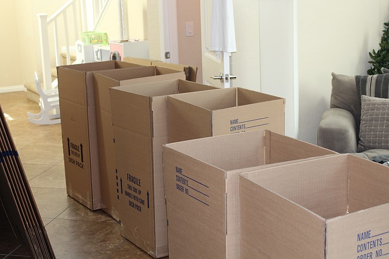 Cartons fait pour le déménagement international